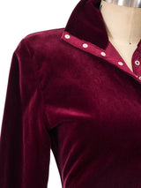 Norma Kamali Cranberry Velvet Ensemble Suit arcadeshops.com