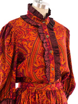 Yves Saint Laurent Paisley Skirt Ensemble Suit arcadeshops.com