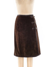 Gucci Chocolate Suede Skirt Bottom arcadeshops.com