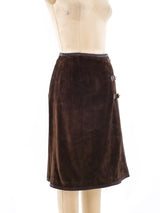 Gucci Chocolate Suede Skirt Bottom arcadeshops.com