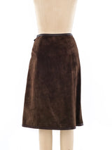 Gucci Chocolate Suede Skirt Bottom arcadeshops.com