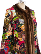 Oscar de la Renta Fur Trimmed Patchwork Jacket Jacket arcadeshops.com