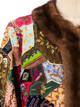 Oscar de la Renta Fur Trimmed Patchwork Jacket Jacket arcadeshops.com