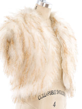 Tinsel Embellished Sleeveless Marabou Jacket Jacket arcadeshops.com