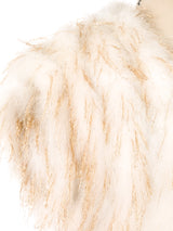 Tinsel Embellished Sleeveless Marabou Jacket Jacket arcadeshops.com