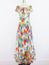 1977 Yves Saint Laurent Floral Flamenco Gown Dress arcadeshops.com