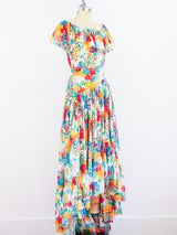 1977 Yves Saint Laurent Floral Flamenco Gown Dress arcadeshops.com