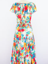 1977 Yves Saint Laurent Floral Flamenco Gown Dress arcadeshops.com