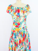 1977 Yves Saint Laurent Floral Flamenco Gown Dress arcadeshops.com