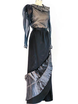 Ted Lapidus Plisse Leaf Applique Ensemble Dress arcadeshops.com