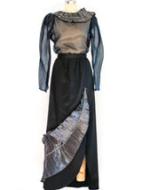 Ted Lapidus Plisse Leaf Applique Ensemble Dress arcadeshops.com