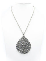 Textured Teardrop Pendant Necklace Accessory arcadeshops.com