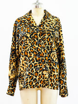 1986 Yves Saint Laurent Leopard Safari Blouse Top arcadeshops.com