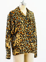 1986 Yves Saint Laurent Leopard Safari Blouse Top arcadeshops.com