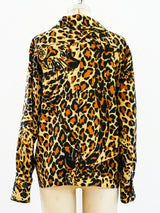 1986 Yves Saint Laurent Leopard Safari Blouse Top arcadeshops.com