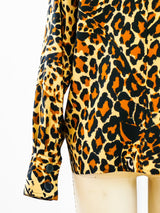 1986 Yves Saint Laurent Leopard Safari Blouse Top arcadeshops.com