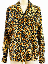 1986 Yves Saint Laurent Leopard Safari Blouse Top arcadeshops.com