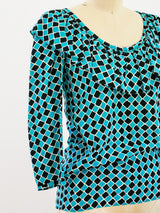 Yves Saint Laurent Silk Check Top Top arcadeshops.com