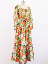 Yves Saint Laurent Peach Floral Ensemble Two Piece arcadeshops.com