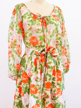 Yves Saint Laurent Peach Floral Ensemble Two Piece arcadeshops.com