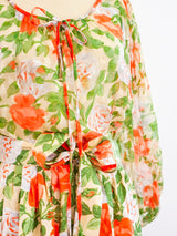Yves Saint Laurent Peach Floral Ensemble Two Piece arcadeshops.com