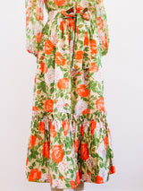 Yves Saint Laurent Peach Floral Ensemble Two Piece arcadeshops.com
