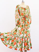 Yves Saint Laurent Peach Floral Ensemble Two Piece arcadeshops.com