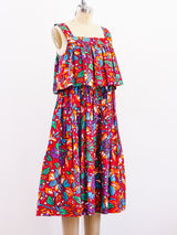 Yves Saint Laurent Red Floral Dress Dress arcadeshops.com