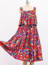 Yves Saint Laurent Red Floral Dress Dress arcadeshops.com