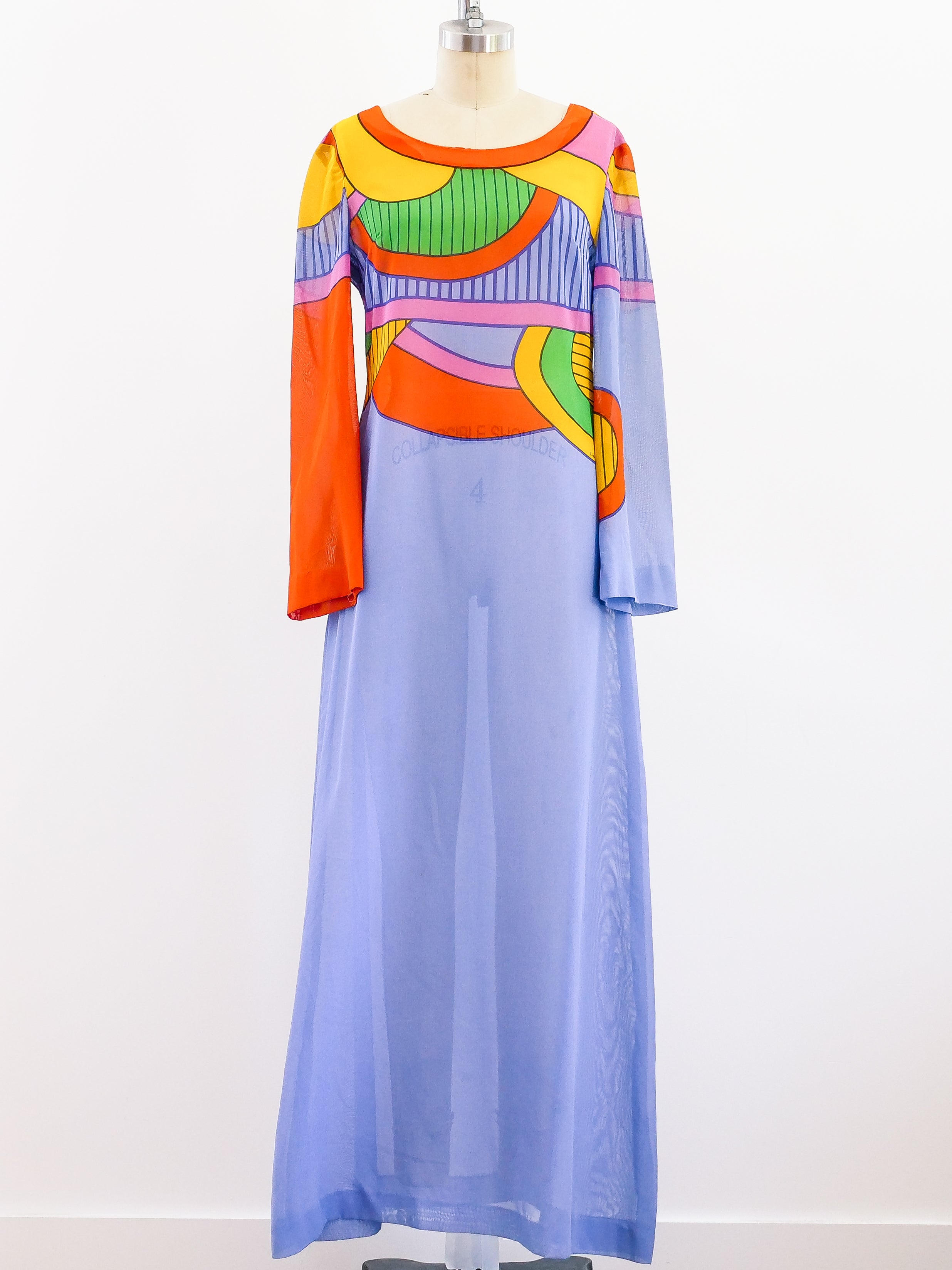 Louis Feraud Vintage Blue Long Dress 