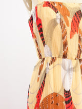 Feather Print Plisse Pleat Dress Dress arcadeshops.com