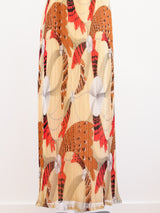 Feather Print Plisse Pleat Dress Dress arcadeshops.com