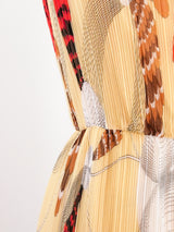 Feather Print Plisse Pleat Dress Dress arcadeshops.com