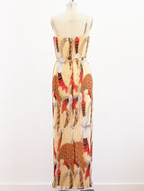 Feather Print Plisse Pleat Dress Dress arcadeshops.com