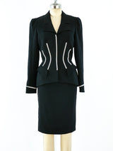 Thierry Mugler Rhinestone Trimmed Skirt Ensemble Suit arcadeshops.com