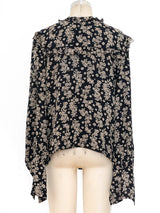 Valentino Floral Printed Ruffle Blouse Top arcadeshops.com