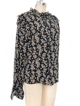 Valentino Floral Printed Ruffle Blouse Top arcadeshops.com