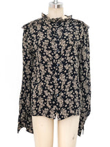 Valentino Floral Printed Ruffle Blouse Top arcadeshops.com