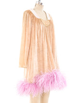 Bill Tice Feather Trimmed Babydoll Dress Dress arcadeshops.com