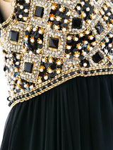 Embellished Sleeveless Chiffon Gown Dress arcadeshops.com