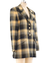 Escada Yellow Plaid Blazer Jacket arcadeshops.com