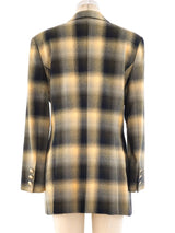 Escada Yellow Plaid Blazer Jacket arcadeshops.com
