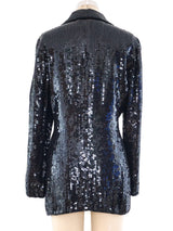 Sequin Embellished Silk Blazer Jacket arcadeshops.com