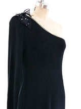 Embellished One Shoulder Jersey Gown Dress arcadeshops.com