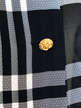 Chanel Plaid Chiffon Blouse Top arcadeshops.com