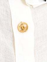 Chanel Ivory Linen Ruffle Blouse Top arcadeshops.com