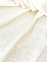 Chanel Ivory Linen Ruffle Blouse Top arcadeshops.com