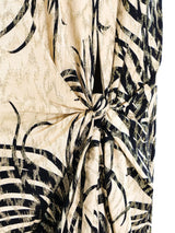 Galanos Feather Printed Metallic Gown Dress arcadeshops.com