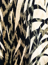 Galanos Feather Printed Metallic Gown Dress arcadeshops.com