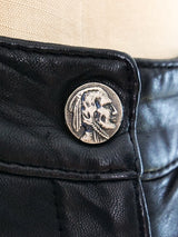 Fringe Trimmed Leather Pants Bottom arcadeshops.com